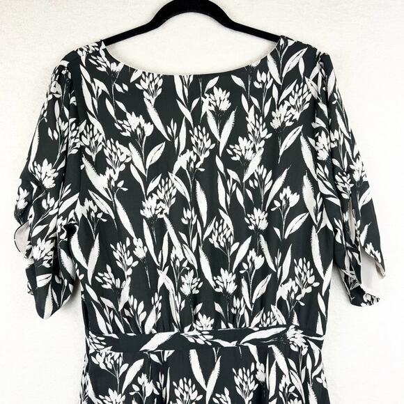 ModCloth Papier Film Festival Fete Short Sleeve Nature Print Maxi Dress Black 12 - Picture 15 of 15